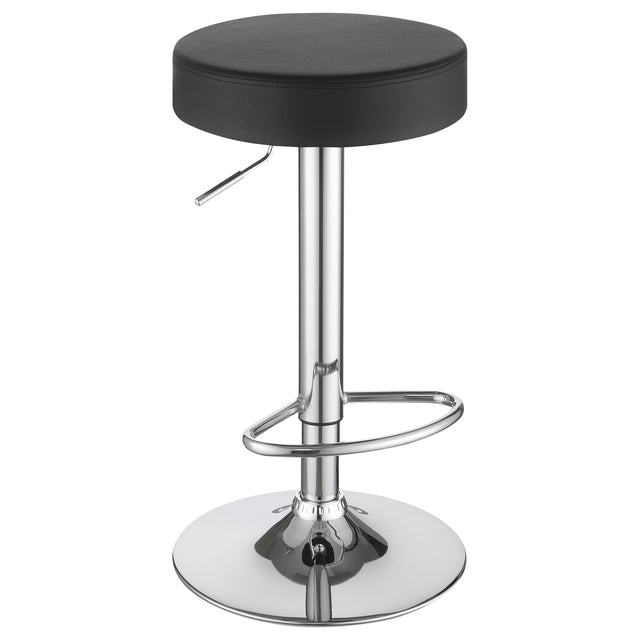Ramses 29-inch Adjustable Bar Stool Chrome and Black