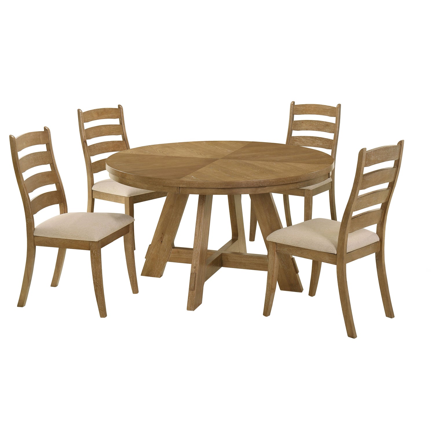 Danvers Dining Table Set Brown Oak and Latte