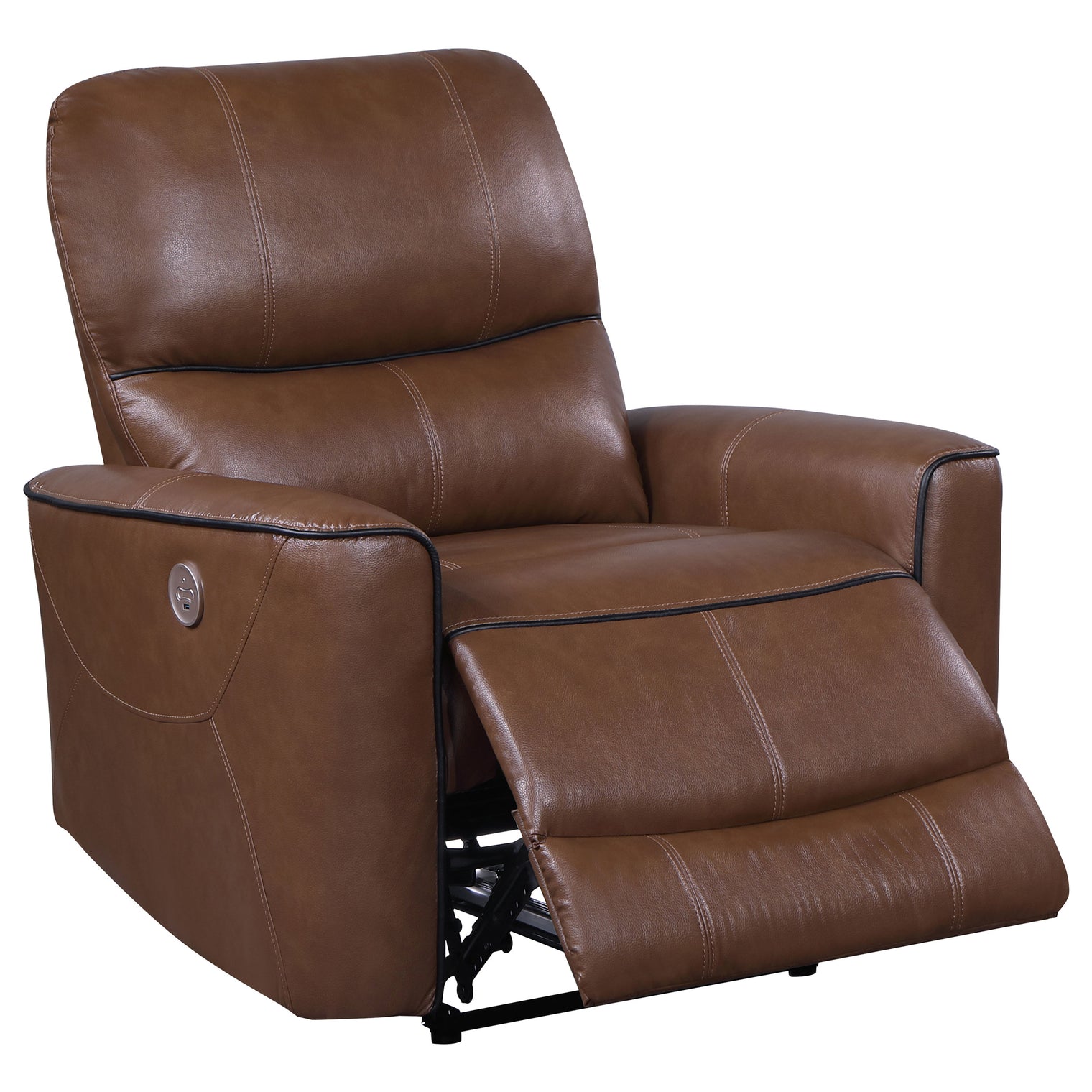 Greenfield Power Reclining Sofa Set Saddle Brown