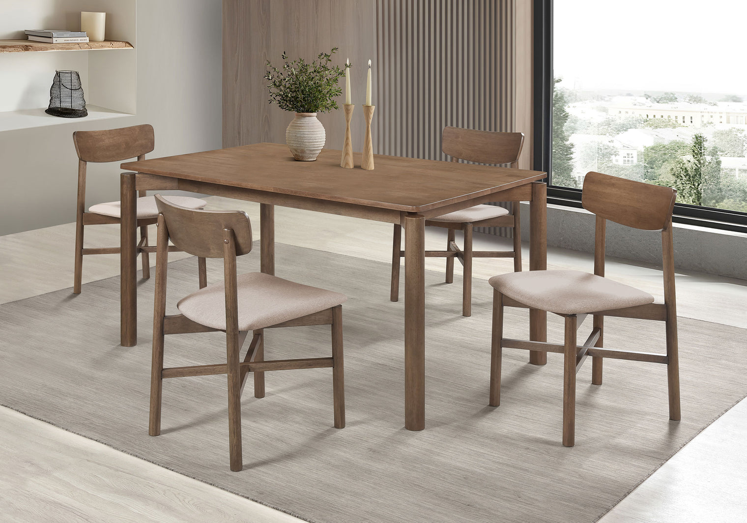 Parkridge  Dining Set Natural Walnut