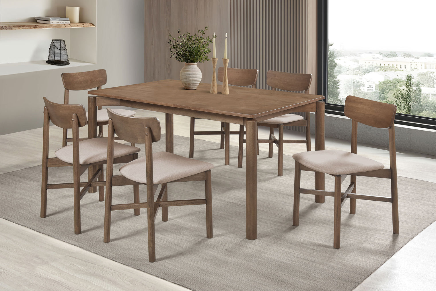 Parkridge  Dining Set Natural Walnut