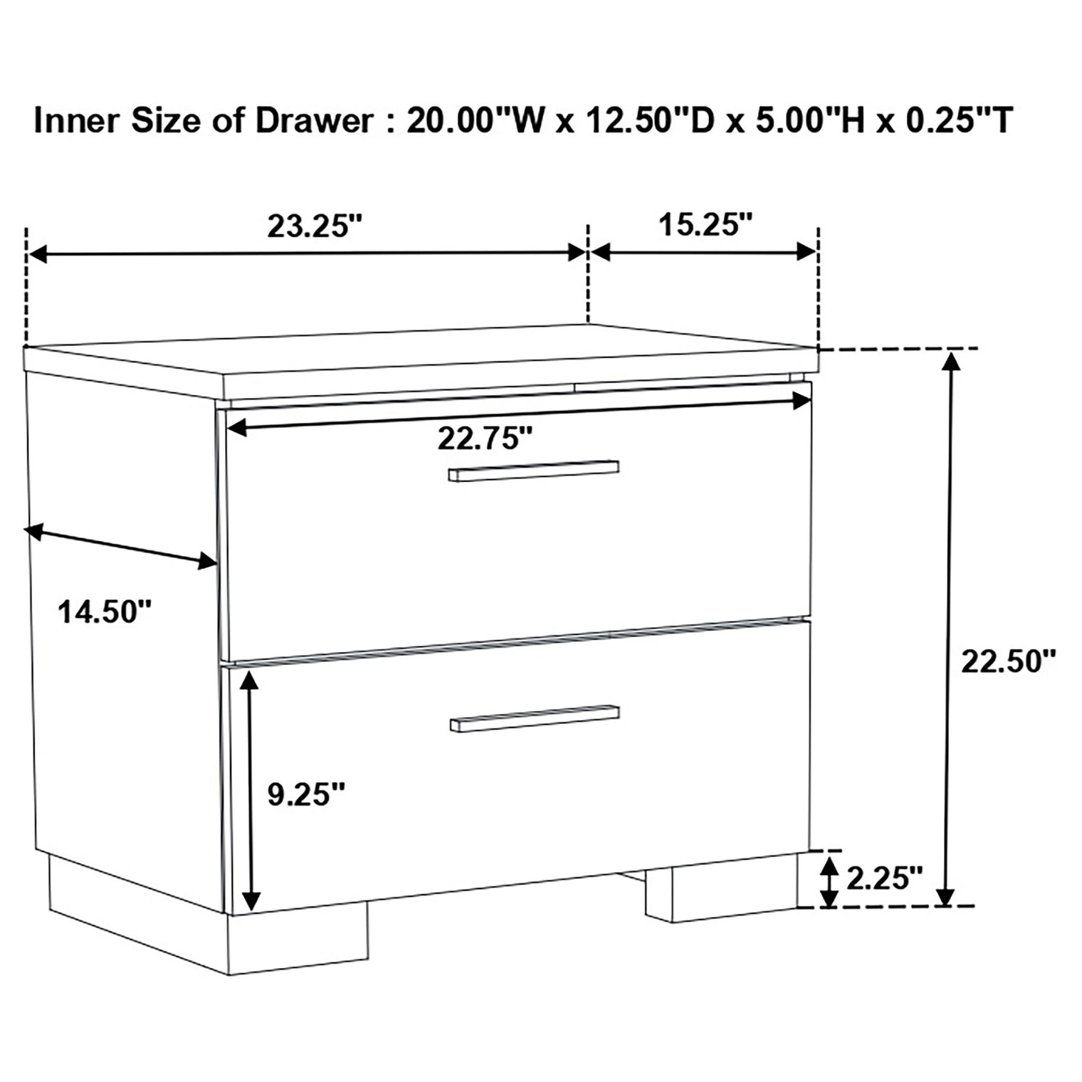 Felicity Nightstand White High Gloss