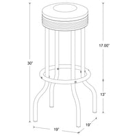 Retro Upholstered Metal Swivel Bar Stool Black (Set of 2)