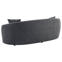 Brookside Velvet Upholstered Curved Loveseat Dark Grey