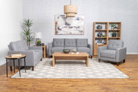 Bowen  Upholstered Track Arm Tufted Sofa Set Grey