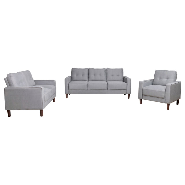 Bowen  Upholstered Track Arm Tufted Sofa Set Grey