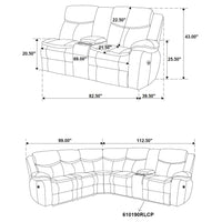 Sycamore Upholstered Power Reclining Sectional Sofa Brown