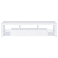 Jude 2-drawer Engineered Wood 71-inch TV Stand High Gloss White