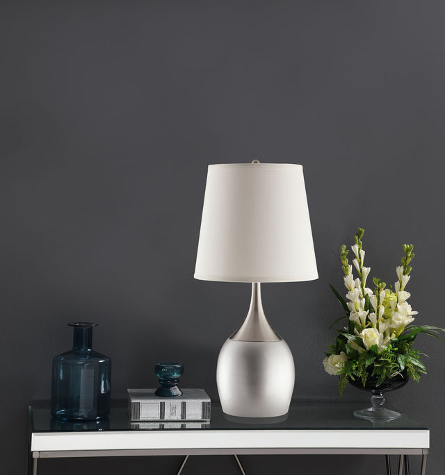Tenya 24-inch Empire Shade Urn Table Lamp Silver (Set of 2)