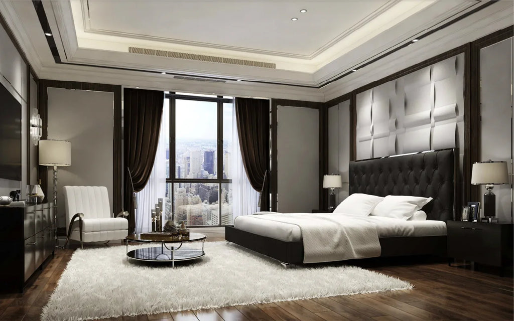 Black Velvet Bed - Environment angle far