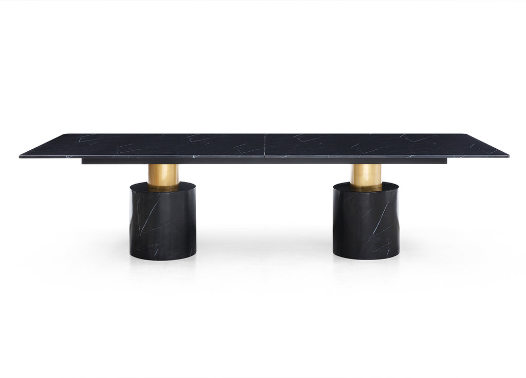 Geneva Dining Table Black - Wide Gold