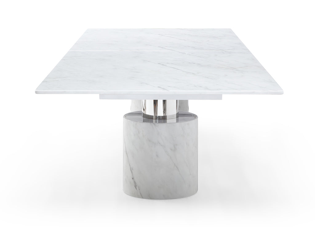 Geneva Dining Table White - Side Plated