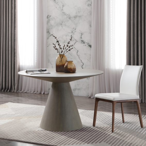 Kira Round Dining Table Grey - Environment two