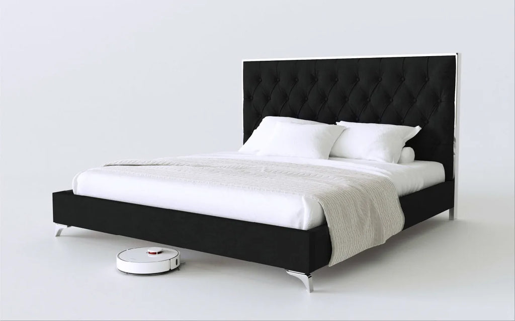 Black Velvet Bed - angle