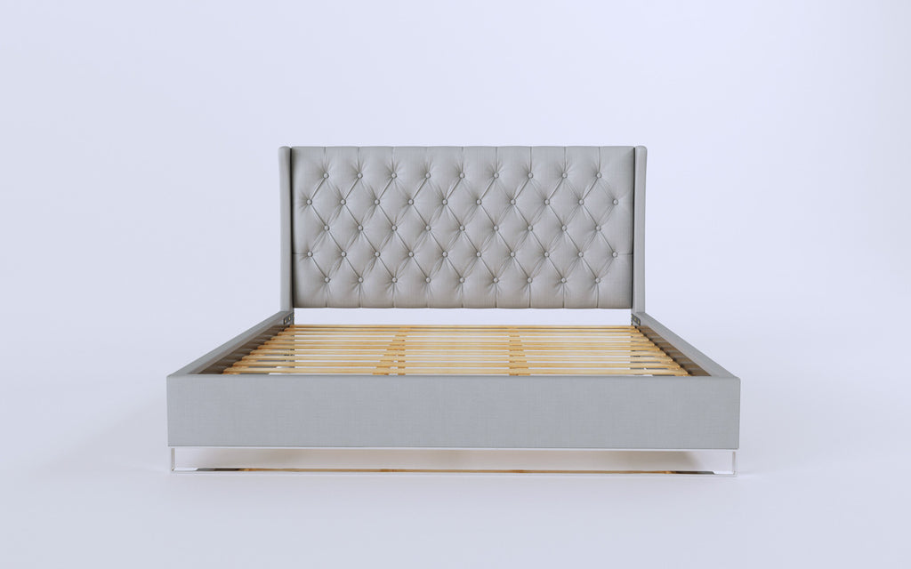 Grey Fabric Bed - Platform