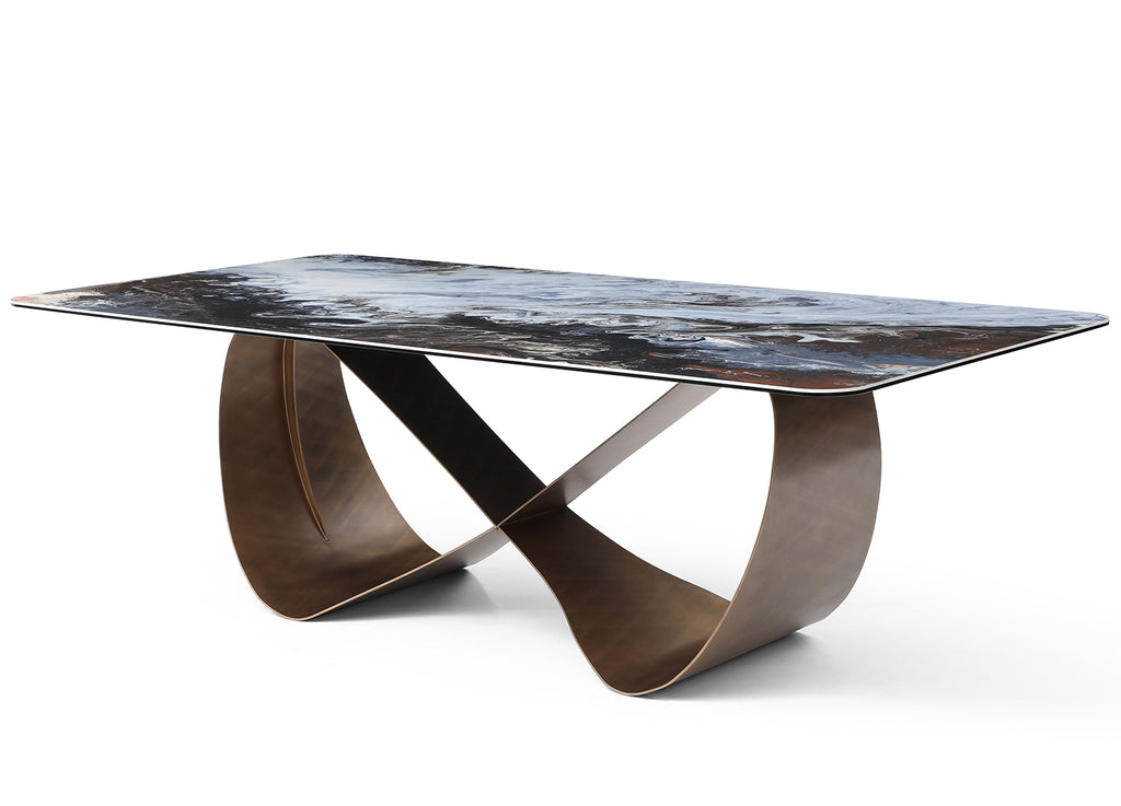 Tiffany Dining Table Crome Bronze - Angle