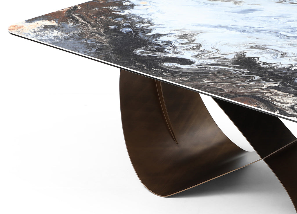 Tiffany Dining Table Crome Bronze - Closer look