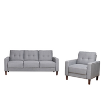 Bowen  Upholstered Track Arm Tufted Sofa Set Grey