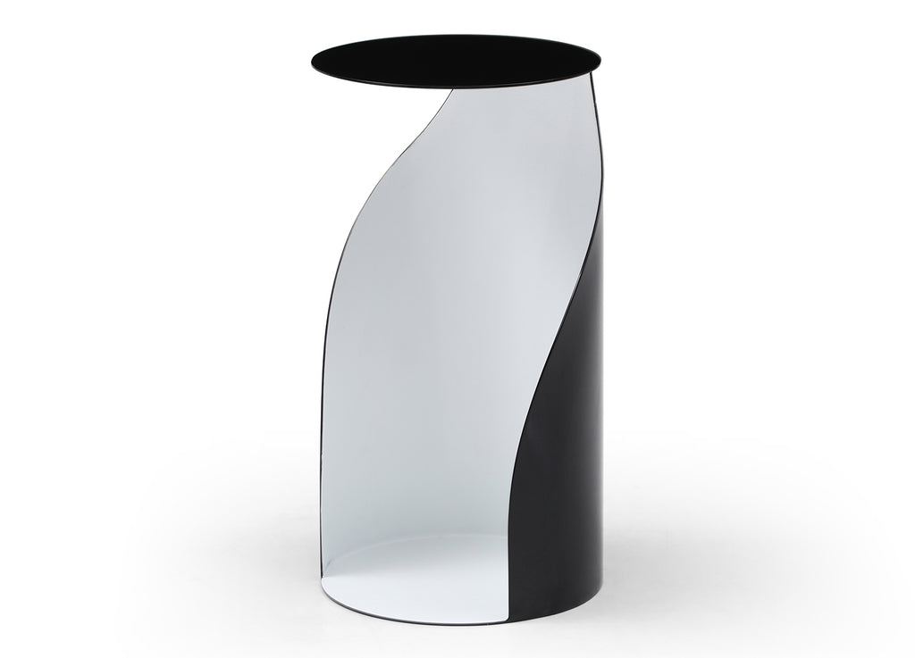 Willie Large Side Table Black and White - Angle