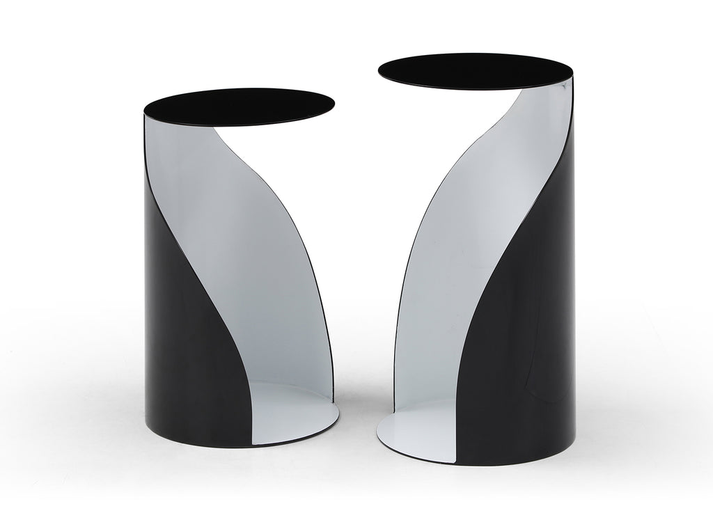 Willie Large Side Table Black and White - Front