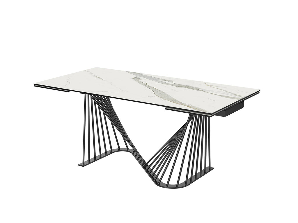 Roma Extendable Dining Table - Angle Closed