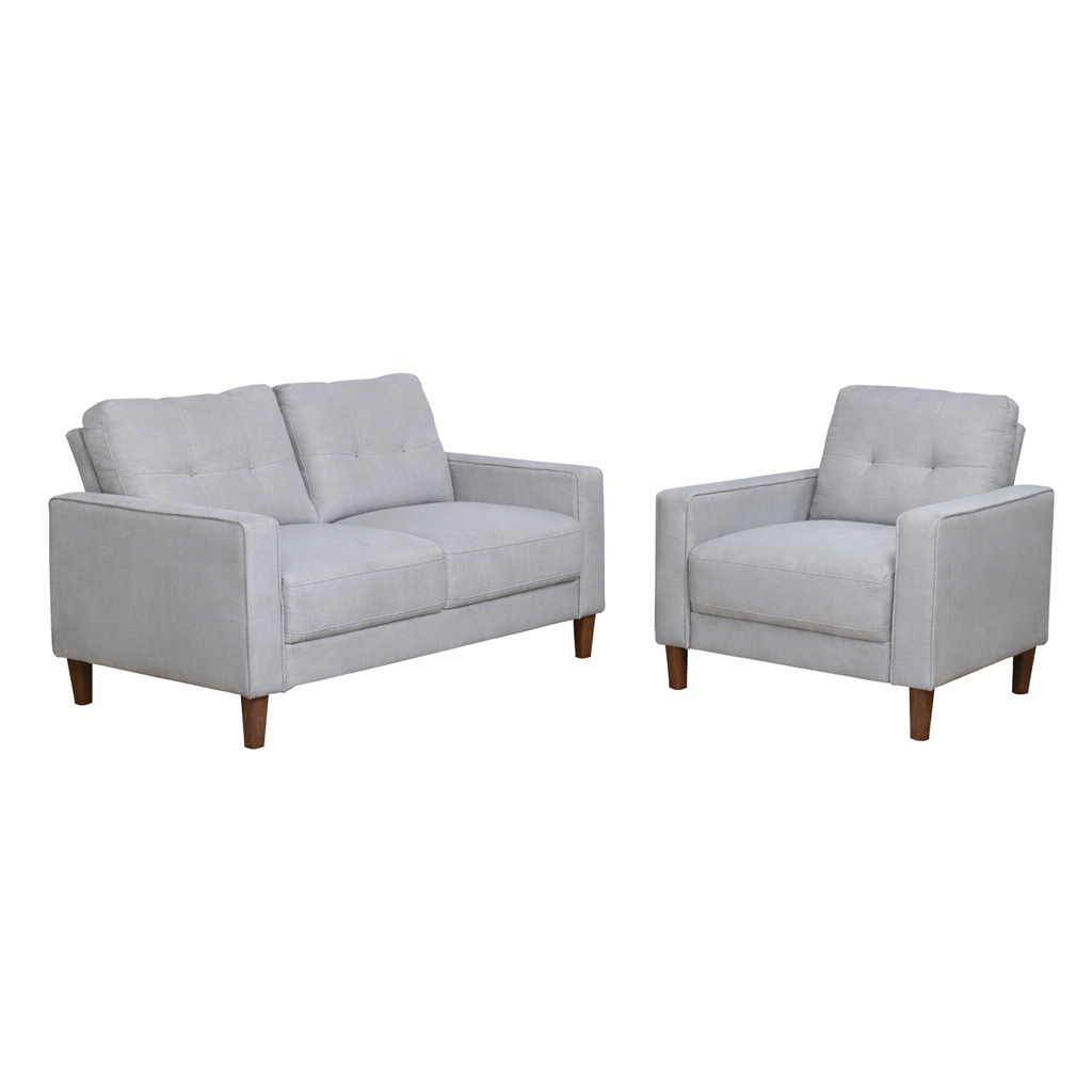 Bowen  Upholstered Track Arm Tufted Sofa Set Grey