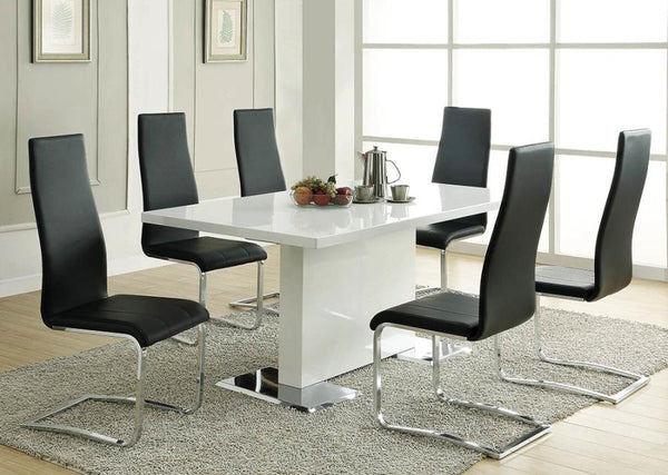 Anges 5 Piece Dining Set Glossy White - Renzi Furniture