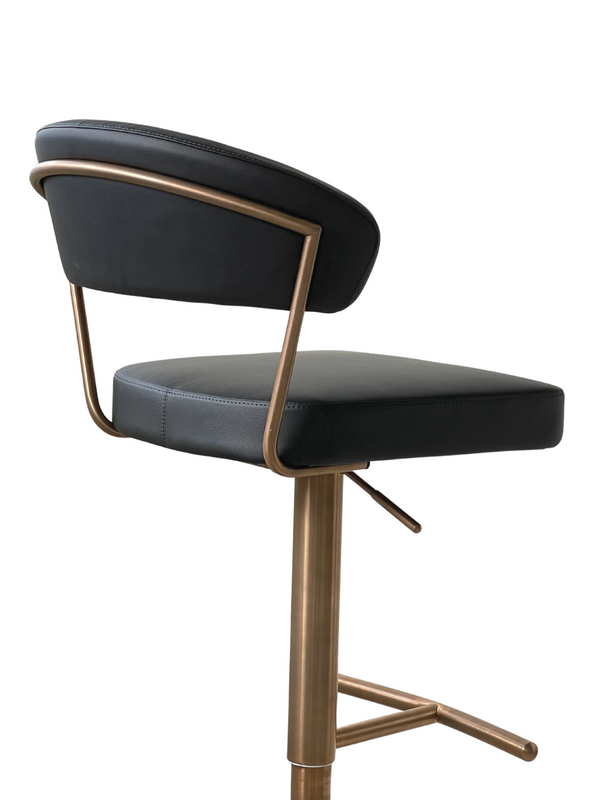 Nova Barstool Black / Rosegold - Back angle