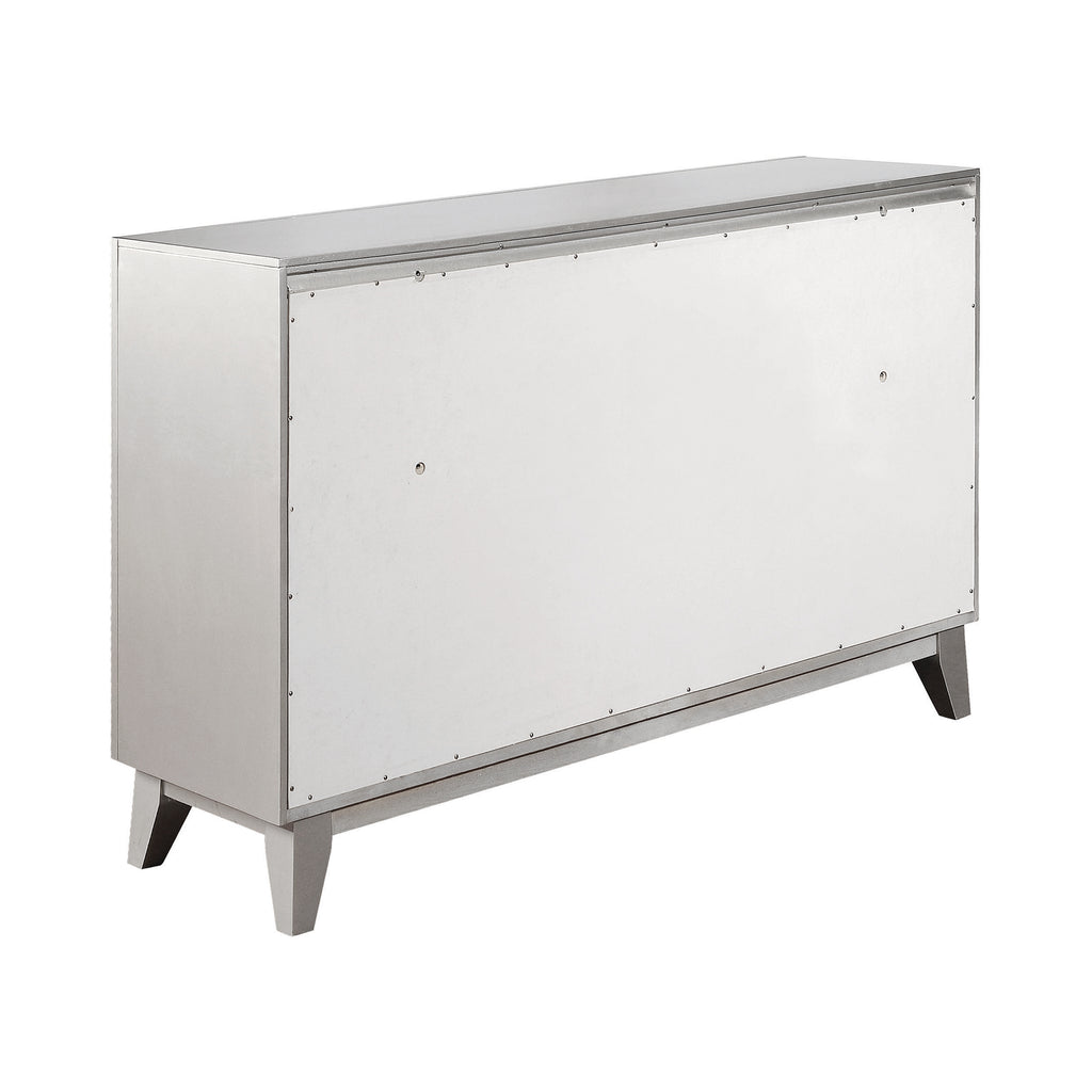Leighton 7 Drawer Dresser Metallic Mercury - Renzzi Furniture