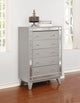 Leighton 5 Drawer Chest Metallic Mercury - Renzzi Furniture