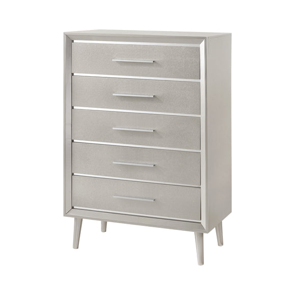 Ramon 5 Drawer Chest Metallic Sterlin - Renzzi Furniture