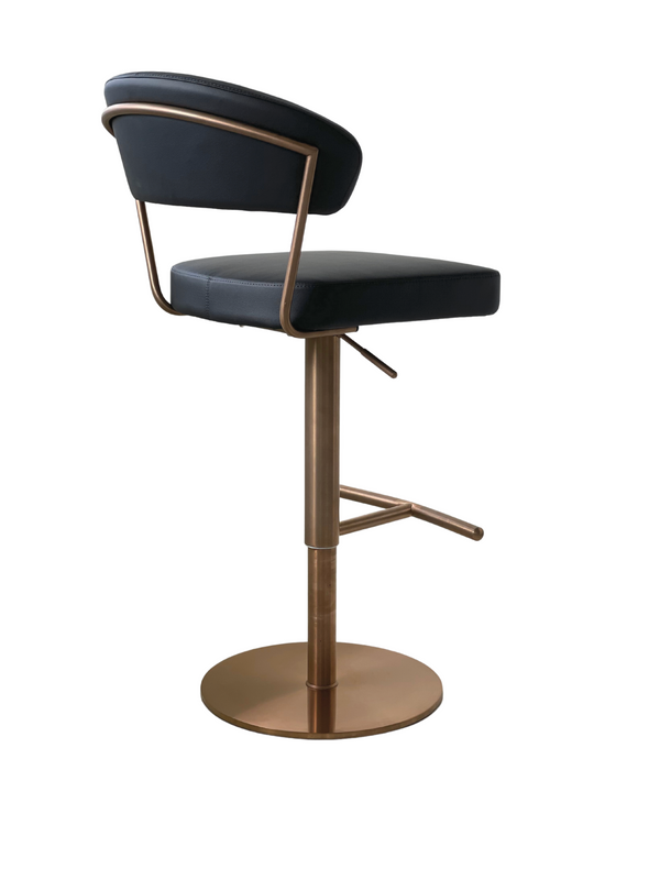 Nova Barstool Black / Rosegold - Back Angle