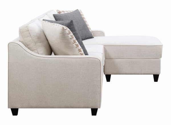 McLoughlin Upholstered Sectional Cream - Renzzi Furniture