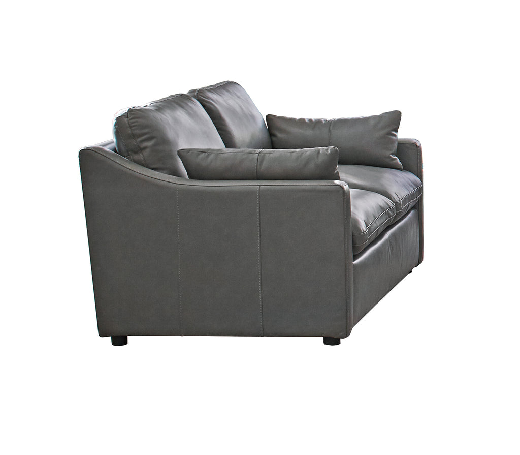Grayson Sloped Arm Upholstered Sofa Grey - Side