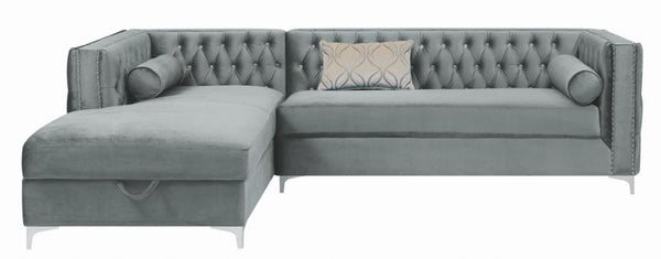 Bellaire Upholstered Sectional Silver - Front