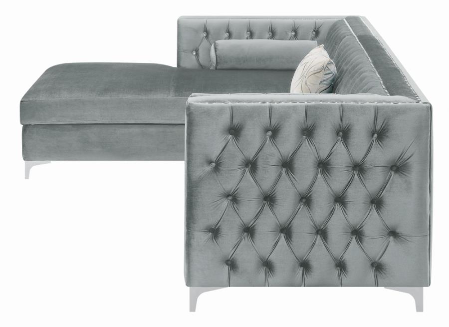 Bellaire Upholstered Sectional Silver - Side One