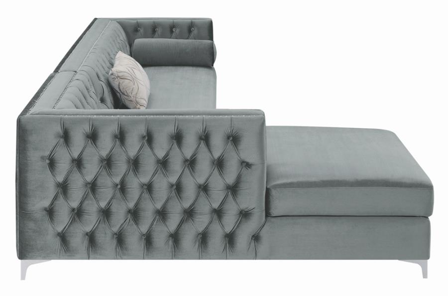 Bellaire Upholstered Sectional Silver - Side Two