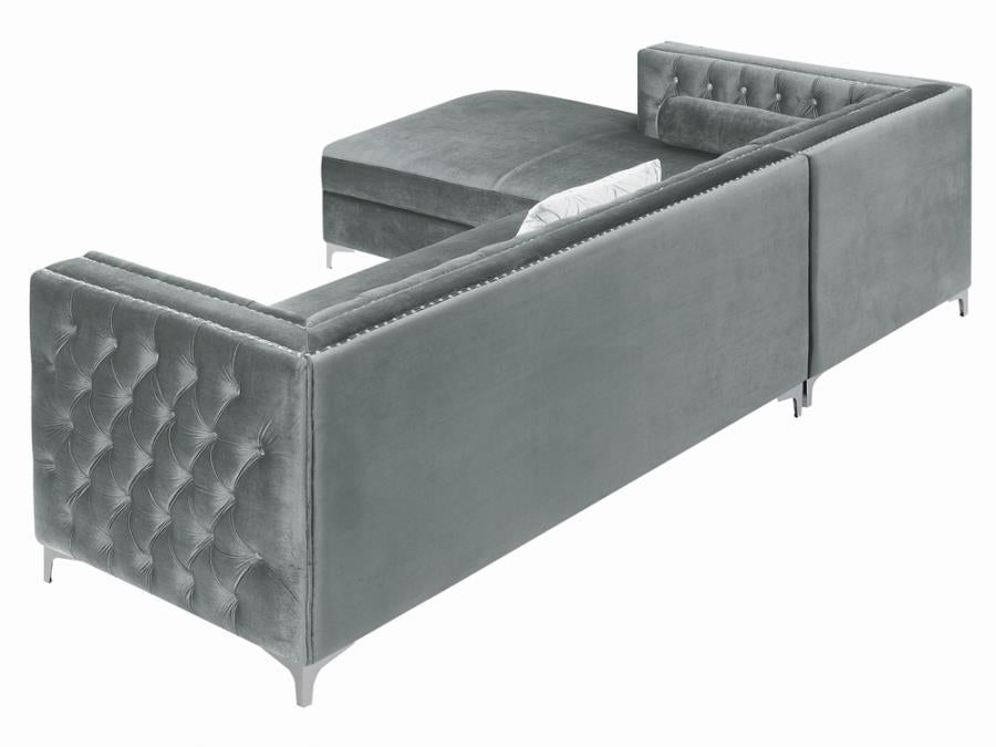 Bellaire Upholstered Sectional Silver - Black One