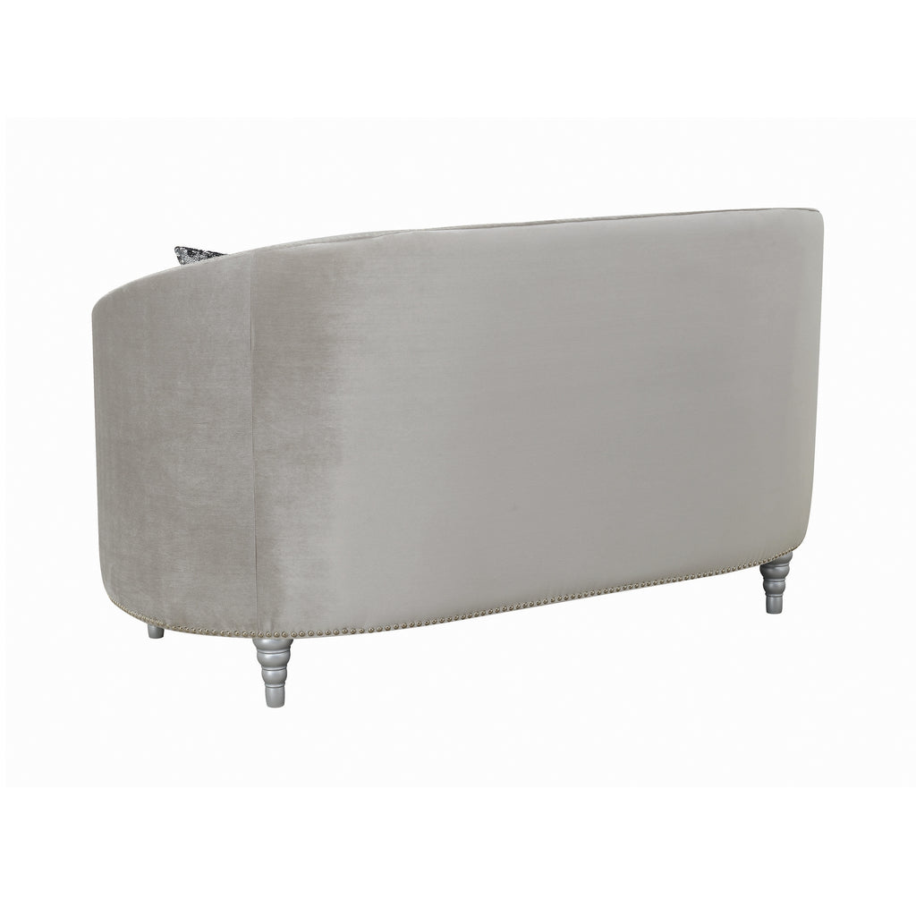 Avonlea Sloped Arm Tufted Loveseat Grey - Back one