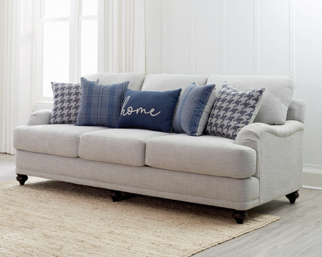 Gwen Recessed Arms Sofa Light Grey - Renzzi Furniture
