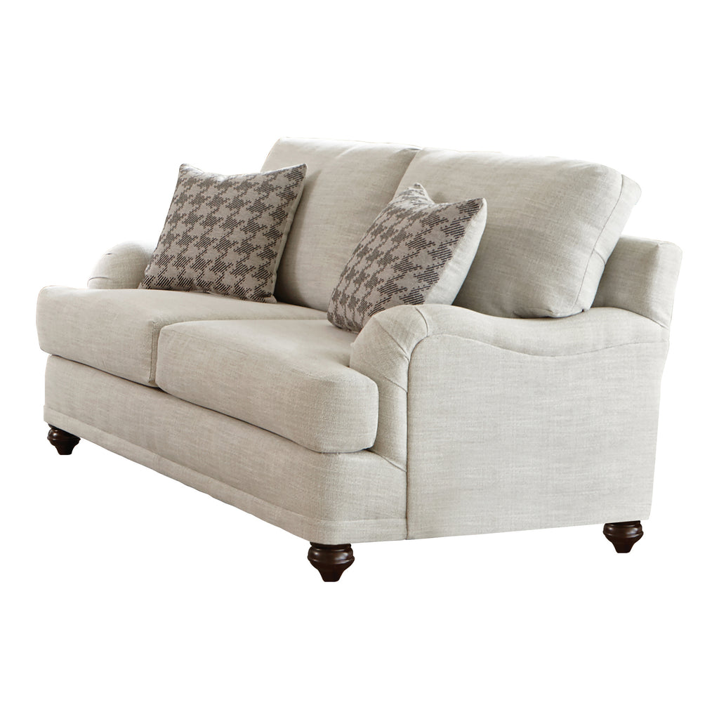 Glenn Cushion Back Loveseat Light Grey - Renzzi Furniture