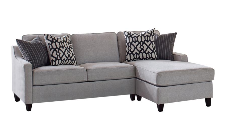 Luanne Upholstered Cushion Back Sectional Grey - Renzzi Furniture