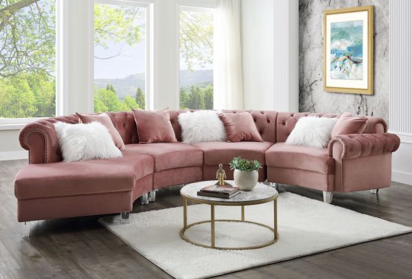 Ninagold Sectional Sofa Pink - Environment