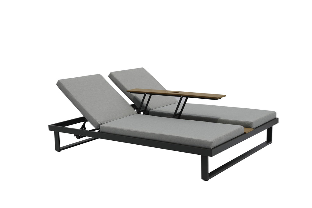 Sandy Double Lounge Chair Gray - complete angle