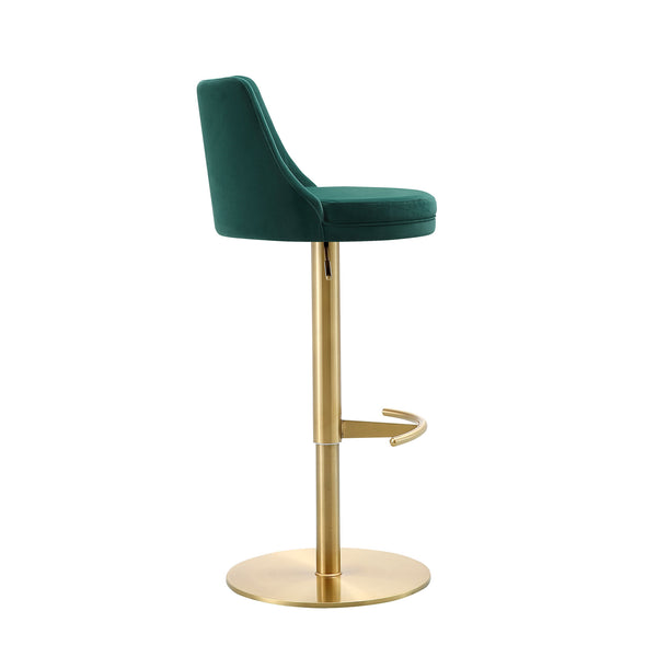 Carter Barstool - Green / Gold - Side