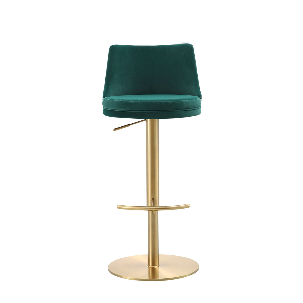 Carter Barstool - Green / Gold - Front
