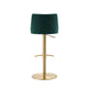 Carter Barstool - Green / Gold - Back