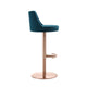 Carter Barstool - Blue / Rosegold - Side