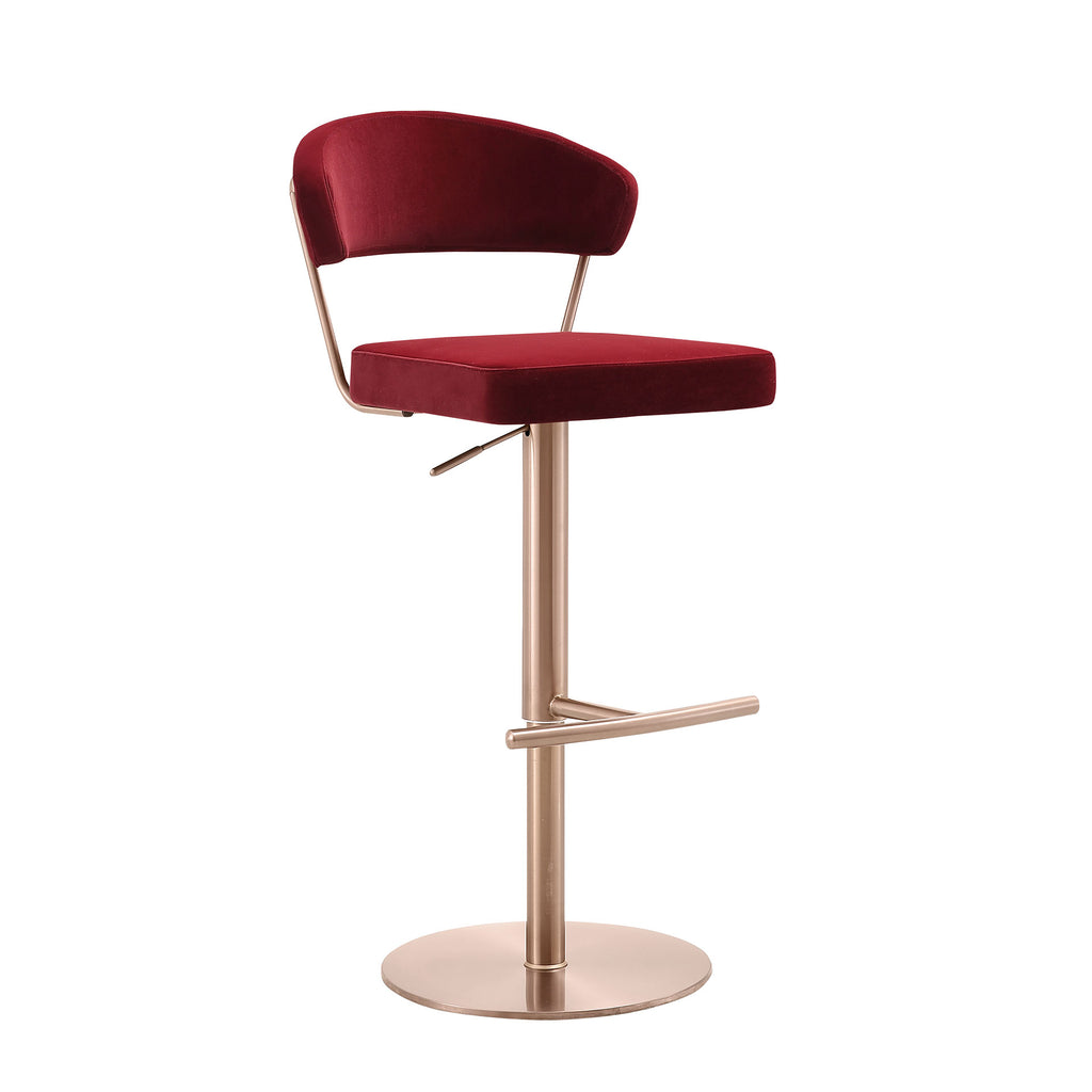 Nova Barstool Red / Rosegold - Angle