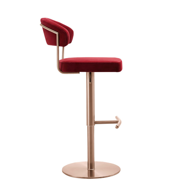 Nova Barstool Red / Rosegold - Side